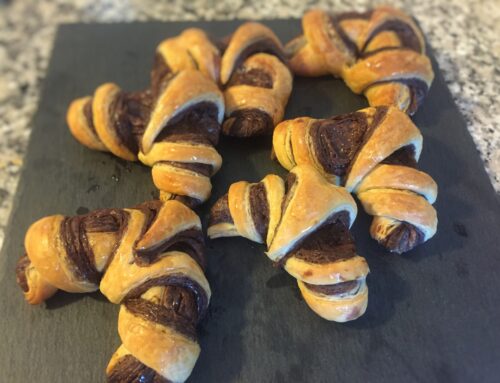 Cornetti bicolore con crema al cioccolato